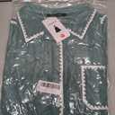 ZESICA Womens Corduroy Shacket Jacket Long Sleeve Button Down Shirt Oversized Blouses Tops with Pockets (Green, L)