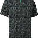 ZITY Men's Golf Shirts Short Sleeve Moisture Wicking Performance Print Patterns Casual Collared Golf Polo Shirt for Men (Medium)
