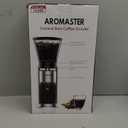 Aromaster Burr Coffee Grinder with 48 Gind Settings, Conical Coffee Bean Grinder for Home Use,Stainless Steel,40 Seconds Adjustable Timer,Antistatic,Easy to Clean with Brush