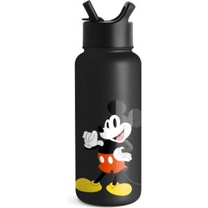 Simple Modern Disney Mickey Mouse Water Bottle with Straw Lid Vacuum Insulated Stainless Steel Metal Thermos | Gifts Reusable Leak Proof Flask for Gym Travel | Summit Collection | 32oz It's Me, Mickey