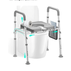 HOMEAL Raised Toilet Seat Riser with Handles for Seniors, 450LBS Heavy-Duty 3in1 Commode Chair for Disabled & Patients with Reinforced Frame & Protective Deflector, Built for Safety & Clean HOMEAL Raised Toilet Seat Riser with Handles for Seniors, 450LBS Heavy-Duty 3in1 Commode Chair for Disabled & Patients with Reinforced Frame & Protective Deflector, Built for Safety & Clean