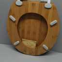 Bamboo Toilet Seat, Round, Soft Close, Magnetic Quick-Release for Easy Cleaning, Arch-Tite Never Loosens, Adjustable Fit
