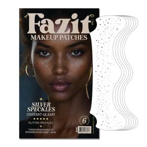 Fazit Makeup Patches - Silver Speckles - Glow Up Make-Up Patches - Cute Glitter Makeup Accessories for Women - Cosmetic Glitter for Face 3pcs