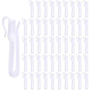 50pcs Adjustable Pinch Pleat Curtain Hooks, Ratchet System Plastic Drapery Track Hooks Clips Pins Hangers for Window Door Shower Curtains and Pleated Drapes Accessories
