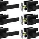 AEEKEL Matte Black Door Handle Interior Door Knob Passage Levers Set (No Lock), 6 Pack Heavy Duty Door Handle for Hall or Closet, Keyless Door Levers for Left Right Handle Doors