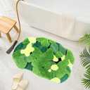 UKELER Cute Moss Bath Rug Shaggy Plush Washable Green Moss Bath Mat for Bathroom Non Slip Absorbent Bathroom Rugs for Shower, Tub, Sink, Toilet, Entry Way, 31''20''