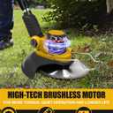 Cordless Weed Wacker for Dewalt 20V Battery(Battery Not Included), with 5 Types Blades, Brushless Motor, Lightweight Grass Trimmer/Brush Cutter for Lawn Yard Garden