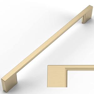 Amerdeco 10 Pack Brushed Brass Cabinet Pulls 7.5 Inch(192MM) Hole Centers Kitchen Cabinet Handles Cabinet Hardware Kitchen Handles for Cabinets Cupboard Handles Drawer Pulls ZH0060