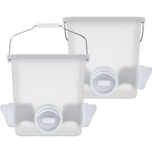 Automatic Chicken Feeder Chicken Feed Container Hanging Chicken Feeder Rainproof Poultry Feeder Bucket (Frosted)