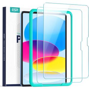 ESR 2 Pack Screen Protector for iPad A16 11th/10th Generation (11 Inch/10.9, 2025/2022), 9H Tempered Glass Film Guard with Alignment Frame, Anti-Scratch, Bubble Free, HD Clarity, Apple Pencil Support
