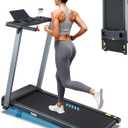 Incline Treadmill with Handles, Portable Small Folding Treadmill for Home Office, Walking Pad with 300 LBS Capacity, 24 Preset Programs, LED Display, Extendable Cup Holder