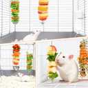ElevateTech Rat Enrichment Toys Stainless Steel Bird Food Holder Fruit Vegetable Holder Vegetable Skewer Foraging Hanging Feed Tool Slow Feeder Parakeet for Hamster Rodents Bird Parrots 2Pcs
