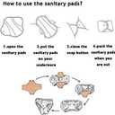 6pcs/Set Resuable Washable Incontinence Pads, Waterproof Organic Bamboo Resuable Menstrual Pads Sets, Including 5pcs Heavy Flow Cloth Mama Sanitary Napkins + 1pc Mini Wet Bag