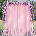 Asee'm 10x10FT Pink Backdrop Curtains for Parties, Polyester Photo Fabric Curtain Backdrop Drapes for Birthday Wedding Party Decor Background Photography with Rod Pocket, 5x10FT, 2 Panels