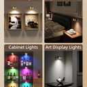 EZVALO Picture Lights for Wall, Rechargeable Battery Magnetic Poster Lights with 3 Color Temps & 12 RGB, Remote Dimmable Timer Light, Wall Decor Light for Art Display (6 Pack with Charging Station)