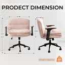Dowinx Criss Cross Chair with Adjustable Flip-up Arms and Wheels, Comfort Ergonomic Office Desk Armchair with 3 Layer Cushions, Wide Seat Vanity Chair for Home Office, Living Room, Bedroom, Pink, Medium