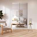 Delma Frameless Mirror Tiles 14"x12"x8 Pcs Wall Mounted, Shatter Resistant Full Length Tempered Glass Panels for Home Gym Bathroom Bedroom & Living Room Decor