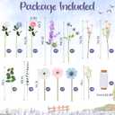 Hoteam 26 Pcs DIY Wildflower Garland Artificial Hanging Flower Backdrop Set Fake Rose Poppy Wild Flower Decor from Ceiling for Wedding Baby Shower Party Birthday Home Garden (White,Blue,Pink)