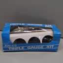 52mm 3 in1 Car Meter Auto Gauge Kit(8-16V Volt Meter +100-250 Water Temperature Gauge+ 0-100 psi Oil Pressure Meter) Triple Auto Dashboard Gauge Set with Black Console for 12V Cars