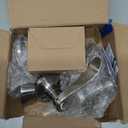 (1 Pack) Keyed Alike Front Door Lever Lockset with Single Cylinder Deadbolt Combination Set, Wave Style Lever, Front Door/Exterior Door Knob with Lock and Deadbolt, Satin Nickel Finished