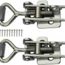 SYINE Adjustable Buckle Cabinet Boxes Lever Handle Toggle Catch Latch Lock with Screws,2 Pcs (3S,Range:126-148mm)