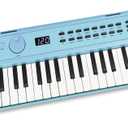 RockJam 49 Key USB Keyboard Piano with Lessons & Keynote Stickers (Baby Blue)