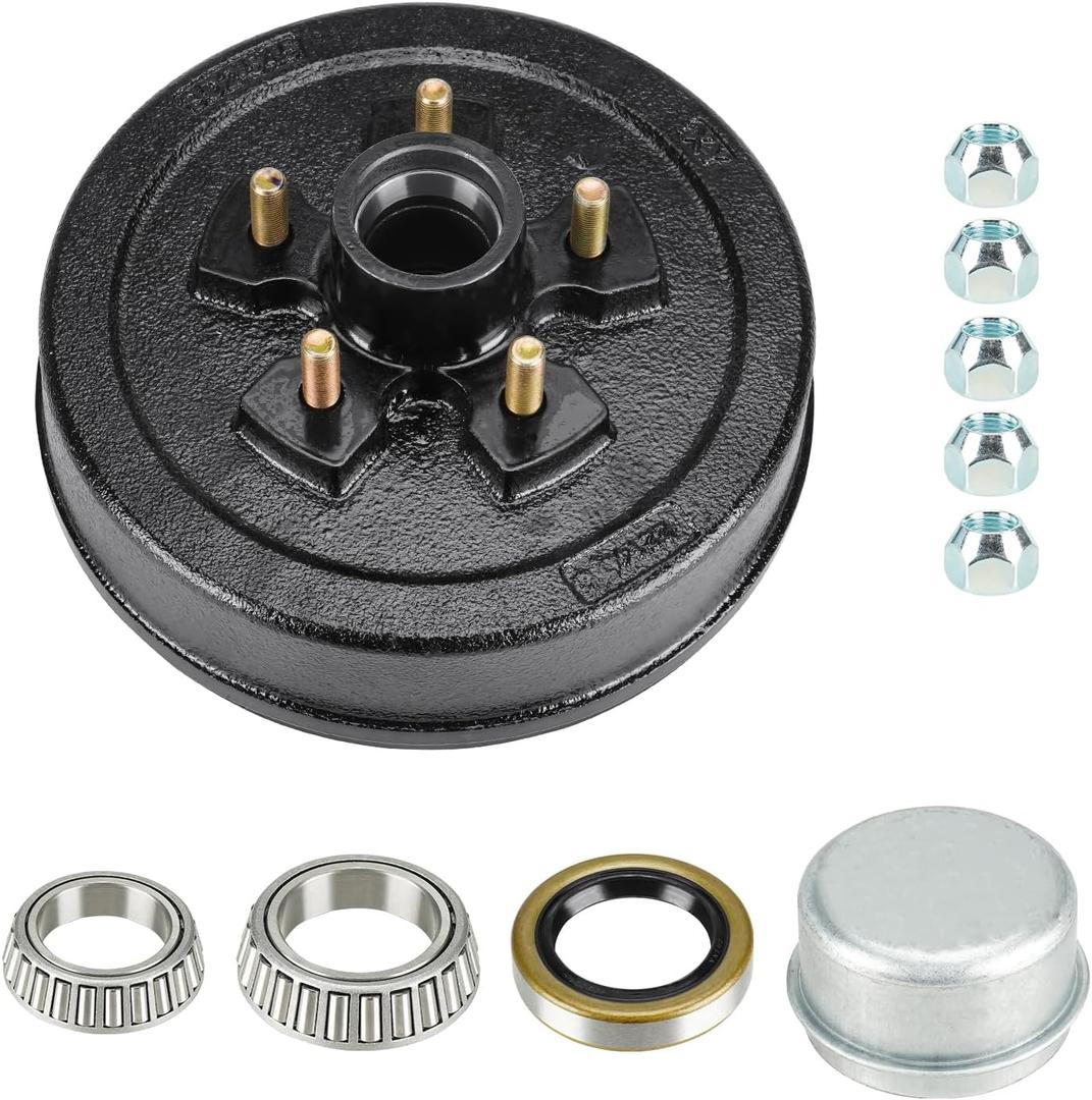 Youxmoto 10" X 2-1/4" Trailer Brake Drum Kit 5 on 4.5" Bolt, for Dexter RVs 3,500 lb. Axle Trailer Brake Drum Assembly; W/Grease Seal & Cap. Not Fits 5 on 5"