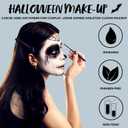 Spooktacular Creations Halloween Makeup Palette 3 Colors Skeleton Face Body Paint with Double-headed Brush for Adult Cosplay SFX Makeup Cosplay Dress Up (7 Oz, Black White Gray )