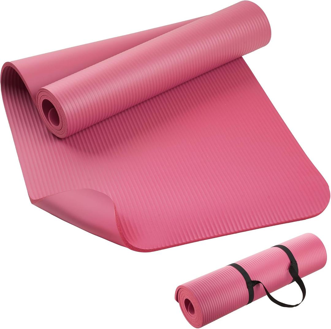 KEEP Extra Thick NBR Yoga Mat for Women & Men, 10mm Thick, 72x24 Large Exercise Mat with Non-Slip Workout Mat for Yoga, Pilates, Stretching, Meditation Wide & Cushioned Fitness Mat