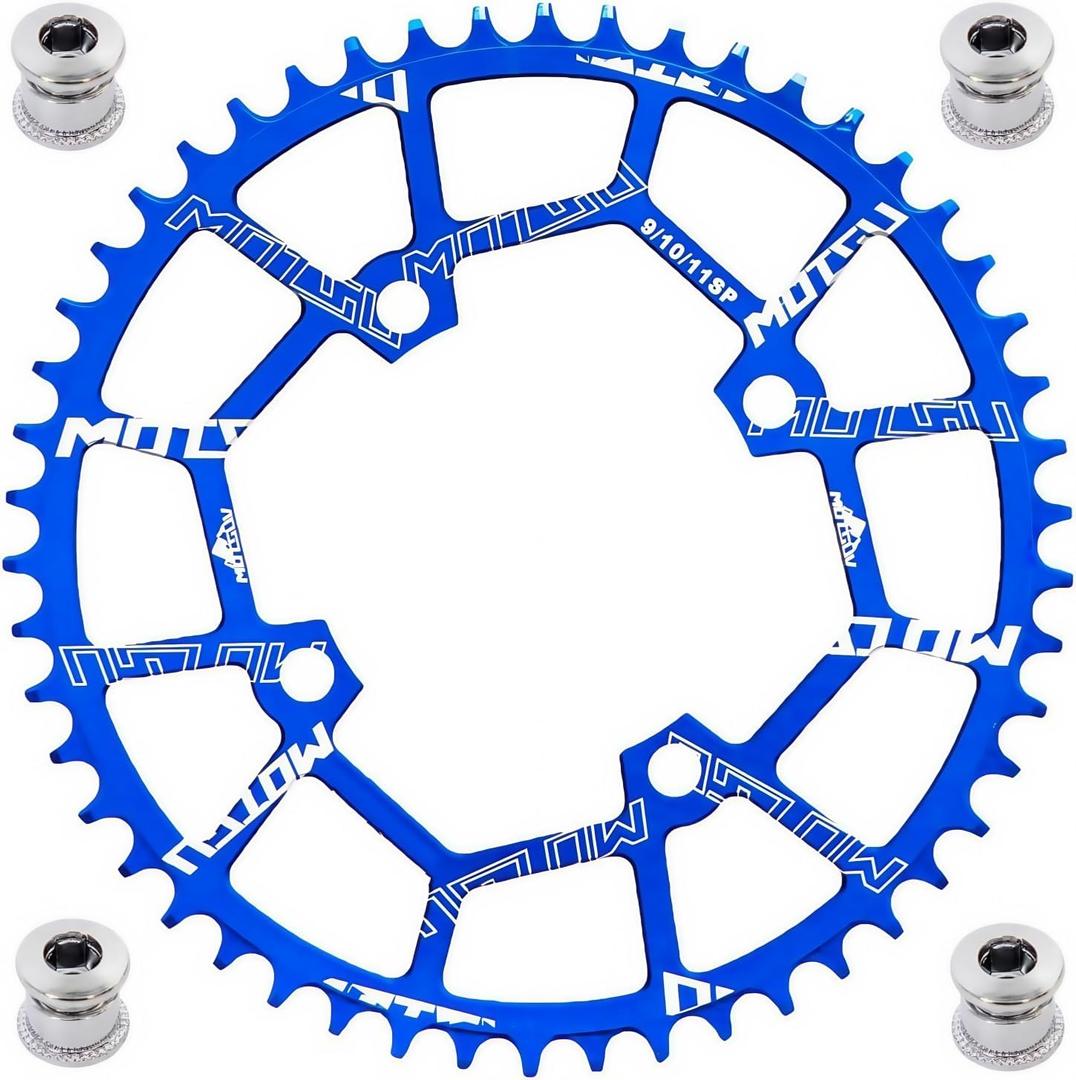 YBEKI Pro-Grade 104BCD Chainring (30-52T) CNC 7075-T6 Aluminum Narrow-Wide MTB/Road Round Oval Bike Chainwheel | Shimano/SRAM 8-11 Speed Compatible | 573MPa Strength(Black/Red/Blue)