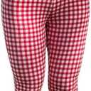Milumia Women's Plaid Print Capri Leggings Low Waisted Split Hem Cropped Pants S