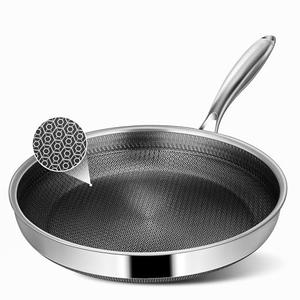 Vocvee Non Stick Frying Pans, 12-inch Hybrid Frying Pans Nonstick Stainless Steel Skillets, Dishwasher & Oven-Safe, Stay-Cool Handle, PFOA Free Cookware, Compatible with All Cooktops