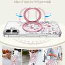 Loheckle for iPhone 17 Case - Compatible with MagSafe Stand Women Girls Cute Clear Girly Aesthetic Kawaii Unique Design Soft TPU Built-in Magnetic Stand Phone Cover for Apple 17, Purple Flower