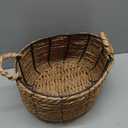 Round Wicker Storage Basket, Woven Large Water Hyacinth Bin with Handles, 12''x 7''
