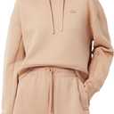 Lacoste Women's Short Cut Cutton Hoodie, Latte, 4