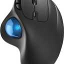Nulea M501 Wireless Trackball Mouse, Rechargeable Ergonomic, Easy Thumb Control, Precise & Smooth Tracking, 3 Device Connection (Bluetooth or USB Receiver), Compatible for PC, Laptop, Mac, Windows.