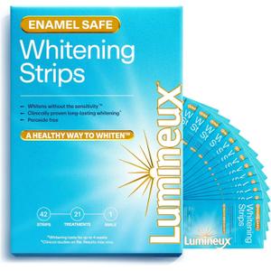 Lumineux Teeth Whitening Strips - 21 Treatments (3 Months) - Peroxide Free - Enamel Safe for Whiter Teeth - Whitening Without The Sensitivity - Dentist Formulated - Sensitivity