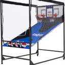 Hall of Games Premium Arcade Cage Basketball Game with Steel Frame and Polycarbonate Backboard, 80'' x 54'' x 88''
