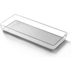 BINO Utensil Tray Storage Bin | Non-Slip Lining and Rubber Feet, Light Grey