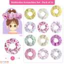 KatchOn, Multicolor Satin Hair Scrunchies - Pack of 12 | Spa Party Favors, Hair Accessories for Women, Girls, Valentines Day Gifts for Her | Birthday Gift for Girlfriend, Sister | Galentines Day Gifts