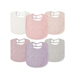 Susurration Muslin Baby Bibs 6 Pack Cotton Baby Drool Bibs, Soft Adjustable Baby Drooling Bibs for Unisex Boys Girls