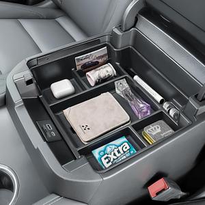 RUNROAD Center Console Organizer Tray Compatible with 2021-2024 2025 Chevy Suburban Tahoe & 2021-2024 Yukon Accessories, Armrest Storage Box For Yukon XL Compartment, NOT for Power Sliding Console