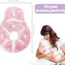 2 x Breast Therapy Ice Packs, Hot and Cold Breast Pads, Breastfeeding Essentials Large Gel Bead Packs for Moms, 2 Pack (Pink, L)