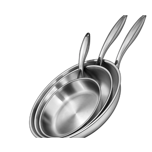 EWFEN Tri-Ply Stainless Steel Frying Pans Set, 8”/10”/12” Cooking pans, PFOA&PTFE Free Skillet, Induction Cooking Pan, Dishwasher and Oven Safe, Fast & Even Heat, Heavy Duty and Detachable Handle