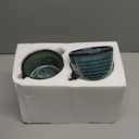 Henten Home Ceramic 8 oz Ramekins Set, Porcelain Souffle Ramekins Set of 6, Creme Brulee Ramekins for Baking, Ice Cream, Pudding, Oven & Microwave Safe Small Bowls, Stackable (Green)