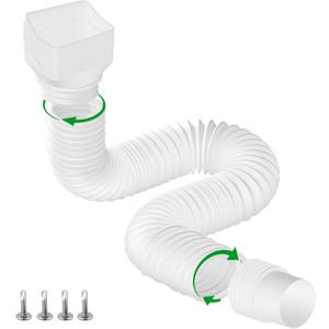 1 Pack White-Rain Gutter Downspout Extensions, Gutter Extender for Rainwater Drainage Flexible, Down Spout Drain Extension Pipe, Extendable from 21 to 62 Inches (Fit 3"x 4" downspouts)