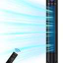 Tower Fan with Remote, 45 Inch Oscillating Fan, Bladeless Fans with 24H Timer, 3 Speeds, 3 Modes, LED Display, Cooling Standing Floor Fan for Bedroom Living Room Home Office, Meteorolite Black