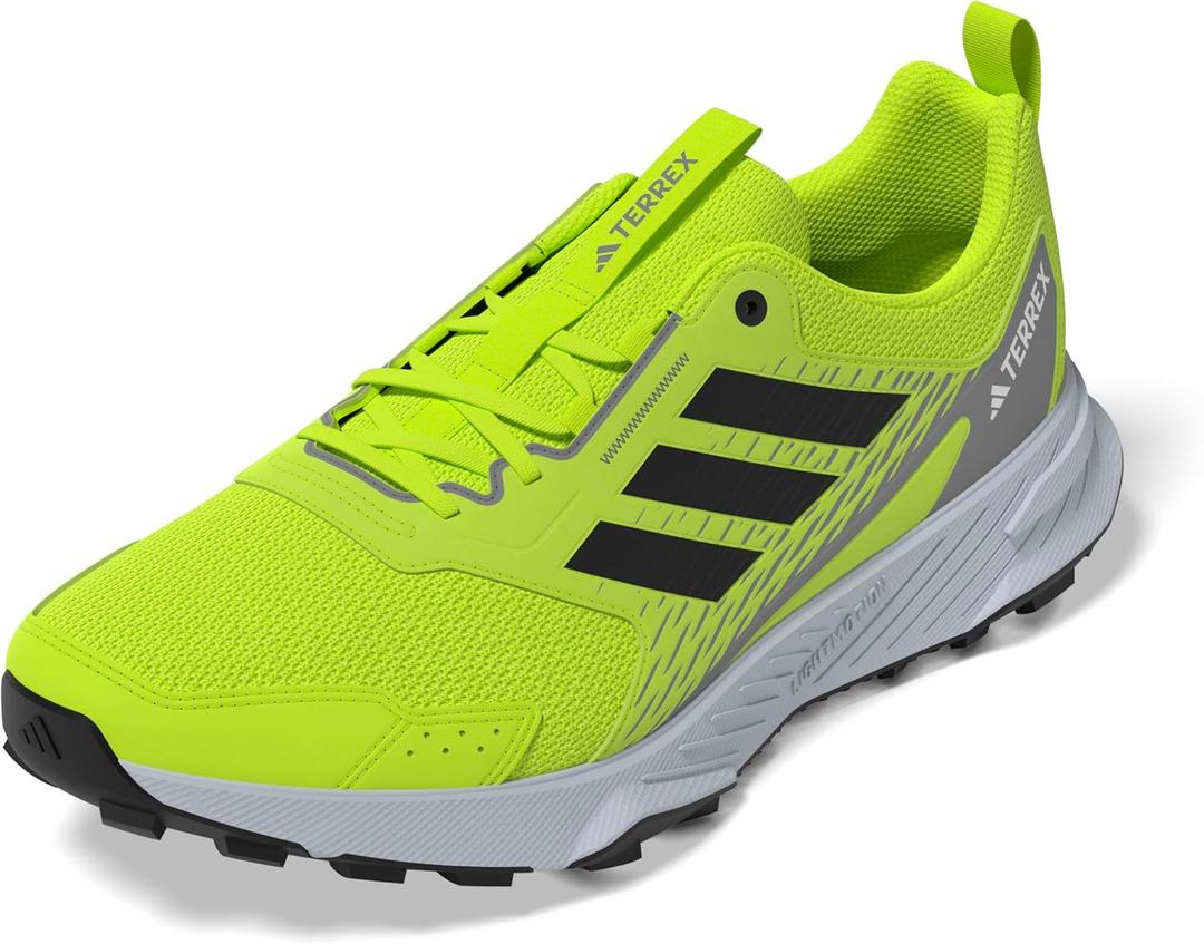 adidas Men's Terrex Tracefinder Trail Running Sneaker (9, Lucid Lemon/Black/Solid Grey)