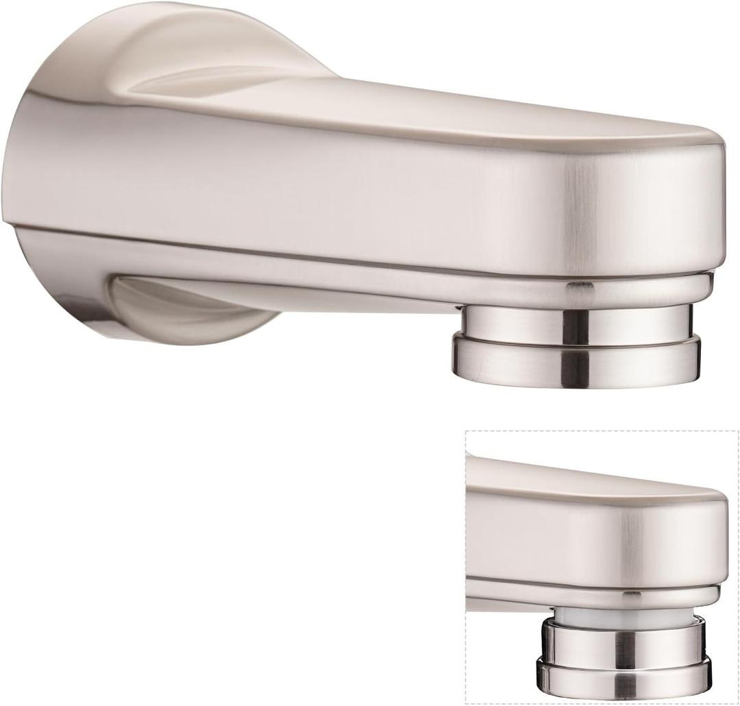 Metal Pull Down Bathtub Spout with Diverter, 5-1/4" Length, Repair Part Tub Spout, Rebuilt with RP33794& RP12307, Brushed Nickel