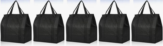 20 Pcs Insulated Shopping Bags for Groceries with Zipper & Handles, Large Foldable Cooler Bags for Hot & Cold Food